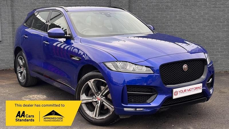 Blue Used 2017 Jaguar F-Pace R-Sport SUV | £10,490 (A bit pricey) - Image 1/4