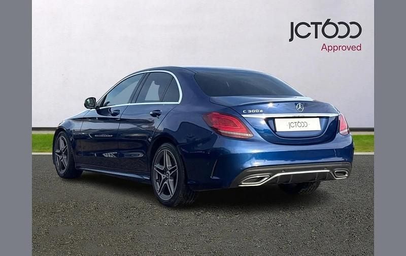 Used Mercedes C300 AMG line 241 HP (177 kW) 2019 Blue Sedan