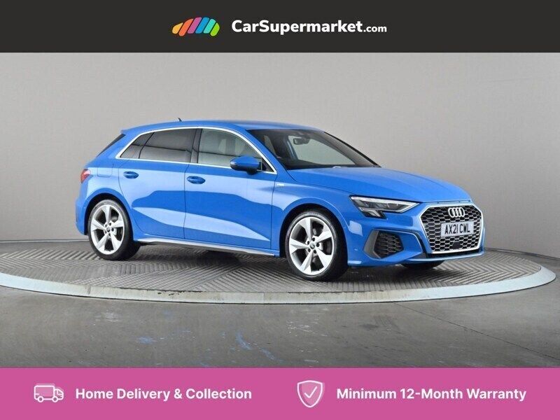 Blue Used 2021 Audi A3 S-Line Hatchback | £17,697 (Good price) - Image 1/2