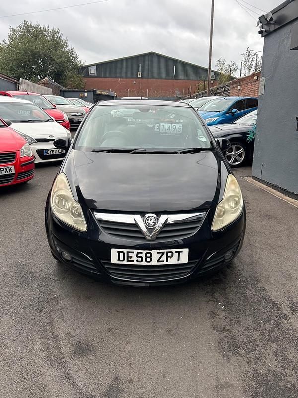 Black Used 2008 Vauxhall Corsa Design Edition Hatchback | £1,495 (Super price) - Image 1/4
