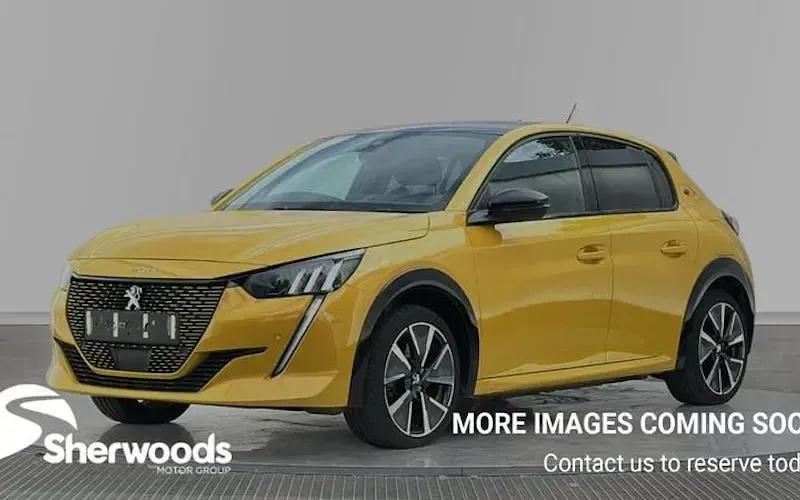 Used Peugeot e-208 GT-line 100 kW (137 HP) 2020 Yellow Hatchback