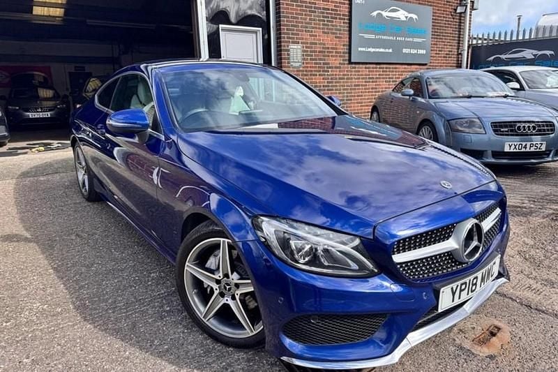 Used Mercedes C200 AMG line 184 HP (135 kW) 2018 Blue Coupe