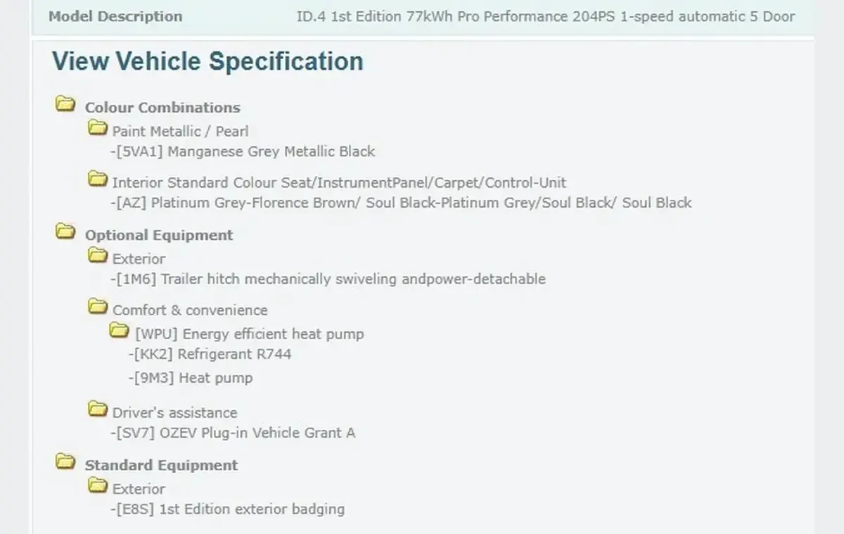 Used VW ID.4 Pro Performance 150 kW (204 HP) 2021 Grey SUV