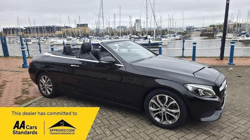 Black Used 2017 Mercedes C250 Premium Plus Cabriolet | £15,395 (Good price) - Image 1/3