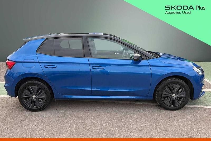 Used Skoda Fabia Colour Edition 85 HP (62 kW) 2024 Race blue metallic black magic pearl effect Hatchback