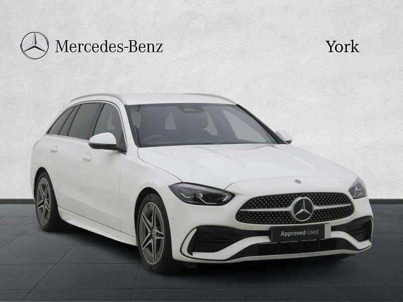 White Used 2024 Mercedes C220 AMG line Estate | £29,895 (Good price) - Image 1/4