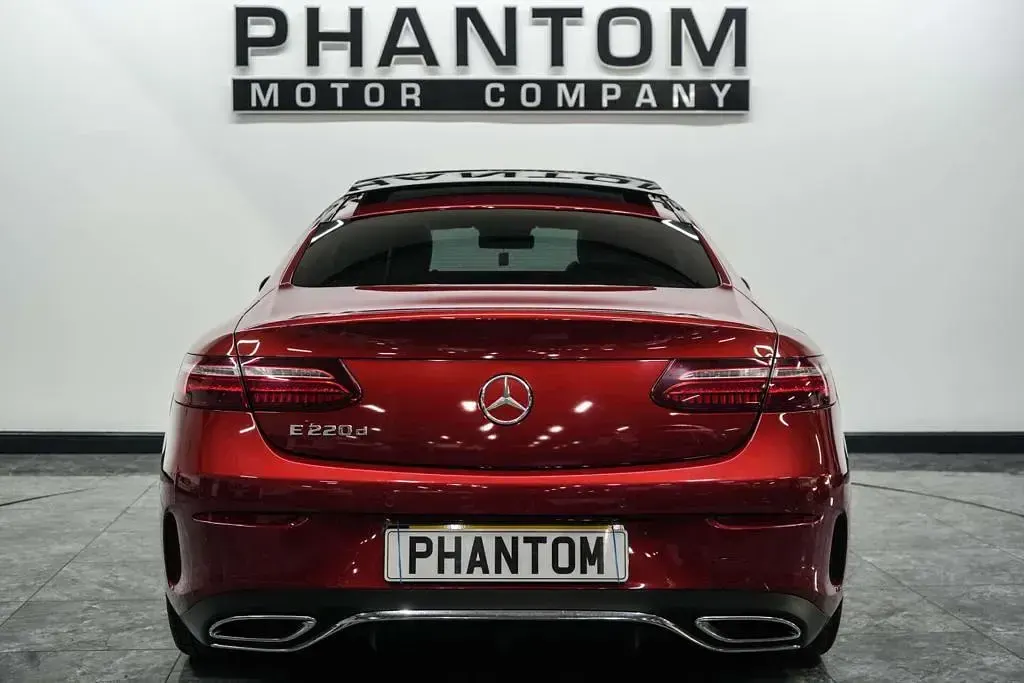 Used Mercedes E220 AMG line 194 HP (142 kW) 2018 Red Coupe