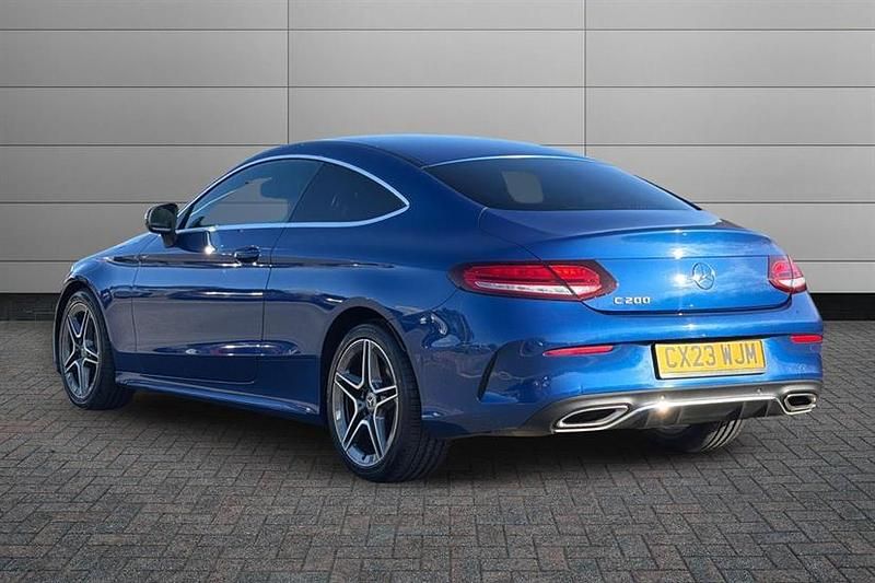 Used Mercedes C200 AMG line 184 HP (135 kW) 2023 Spectral blue Coupe