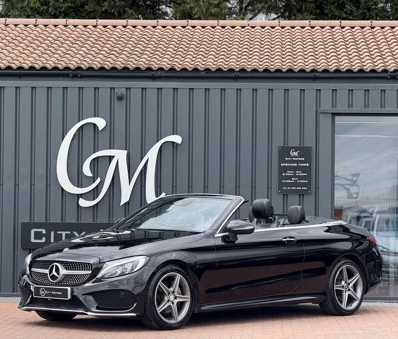 Black Used 2017 Mercedes C220 AMG line Cabriolet | £13,790 (Fair price) - Image 1/4