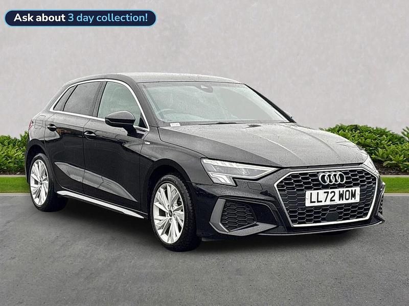 Black Used 2022 Audi A3 e-tron S-Line Hatchback | £20,968 (Fair price) - Image 1/2