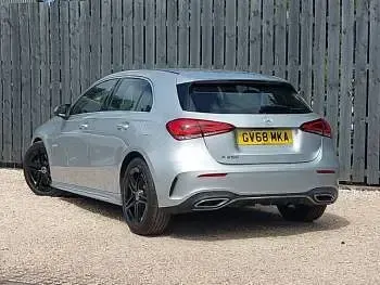 Used Mercedes A250 AMG line 224 HP (164 kW) 2018 Silver Hatchback