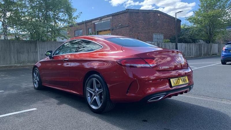 Used Mercedes C250 AMG line 201 HP (147 kW) 2017 Red Coupe