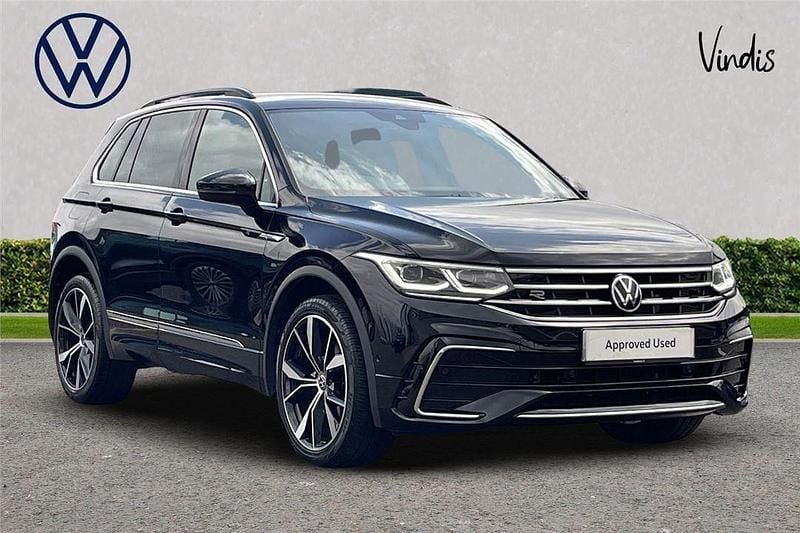 Black Used 2021 VW Tiguan R-line SUV | £26,300 (Expensive) - Image 1/3