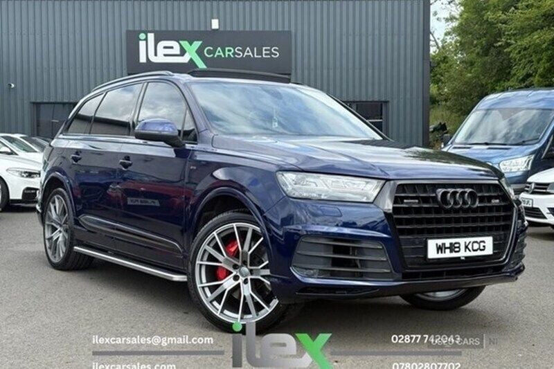 Blue Used 2018 Audi Q7 S-Line SUV | £25,499 (Fair price) - Image 1/1