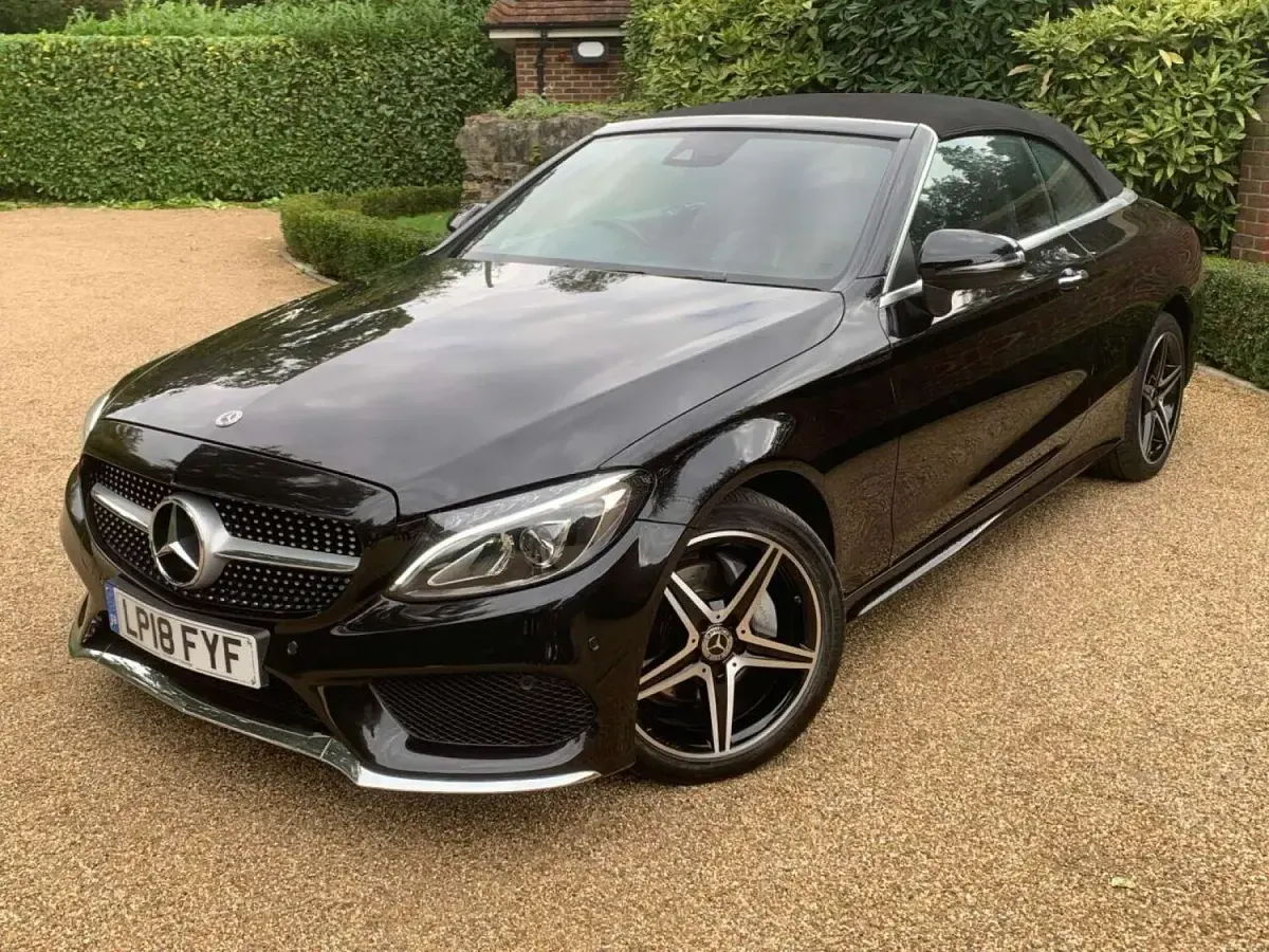 Used Mercedes C220 AMG line 2018 Black Cabriolet
