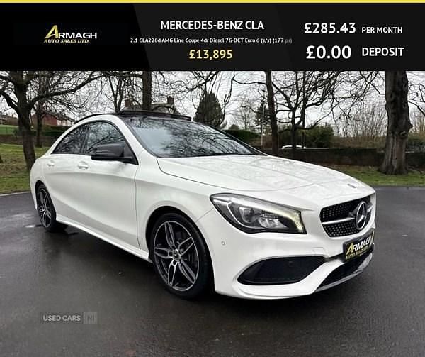 Used Mercedes CLA220 AMG line 177 HP (130 kW) 2018 White Sedan