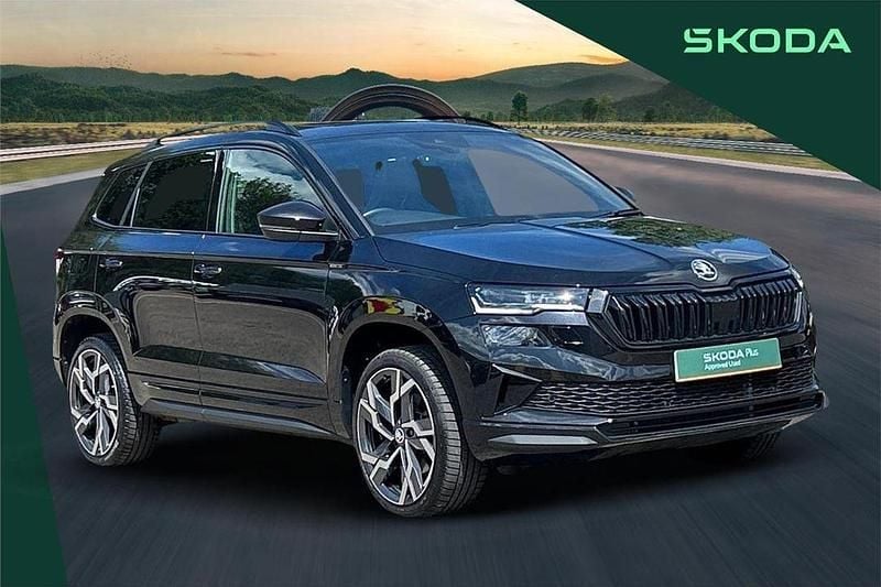 Black Used 2024 Skoda Karoq SportLine SUV | £28,600 (Fair price) - Image 1/4
