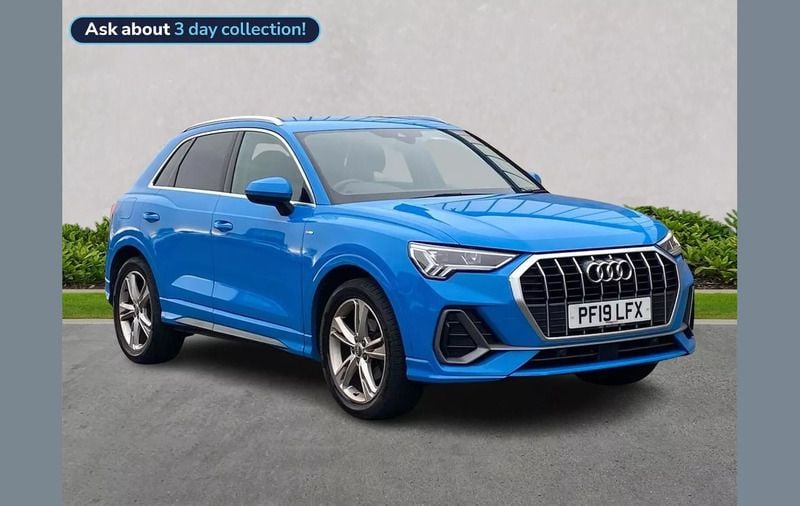 Blue Used 2019 Audi Q3 S-Line SUV | £21,377 (Fair price) - Image 1/4
