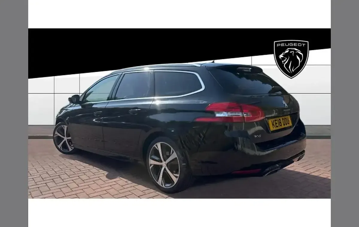 Used Peugeot 308 GT-line 131 HP (96 kW) 2018 Black Estate