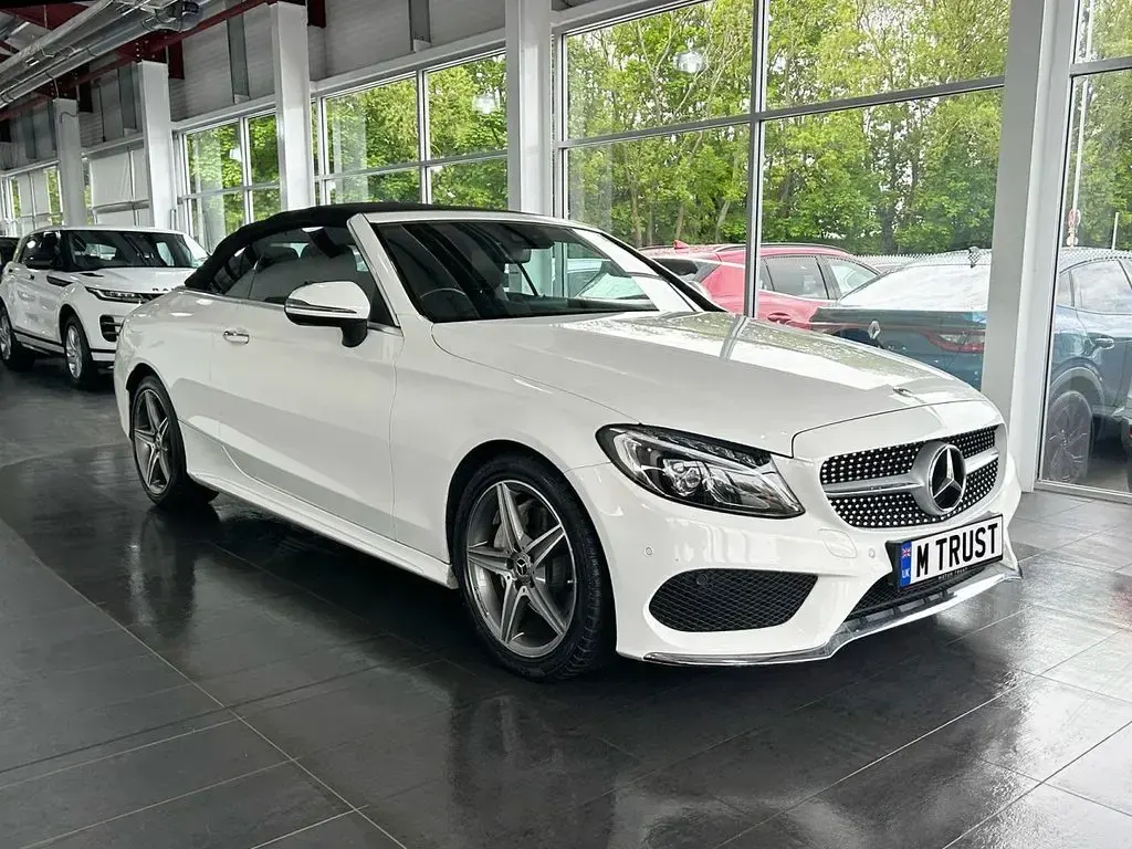 Used Mercedes C200 AMG line 184 HP (135 kW) 2017 White Cabriolet