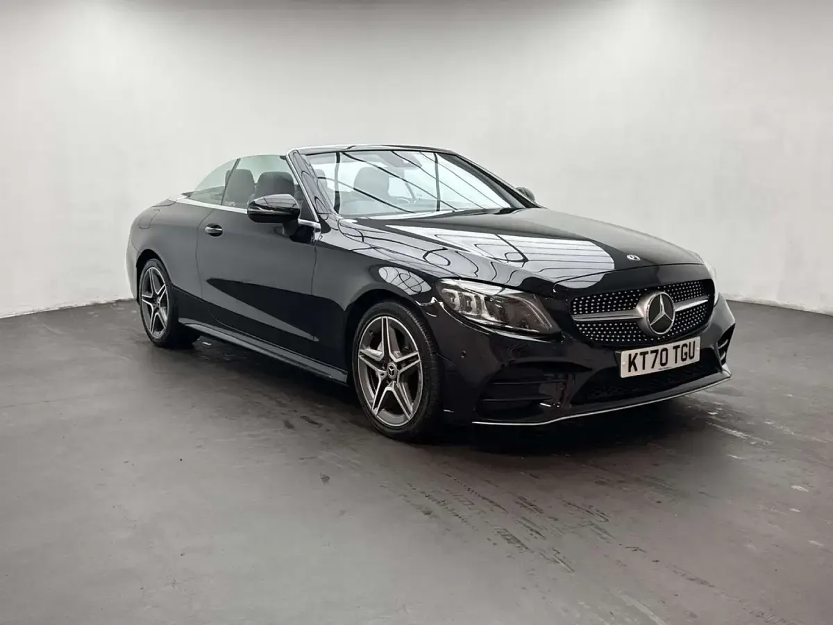Used Mercedes C200 AMG line 181 HP (133 kW) 2021 Black Cabriolet
