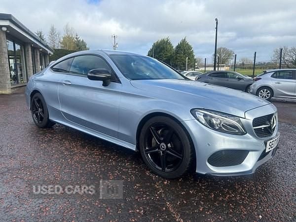 Used Mercedes C220 AMG line 170 HP (125 kW) 2017 Silver Coupe