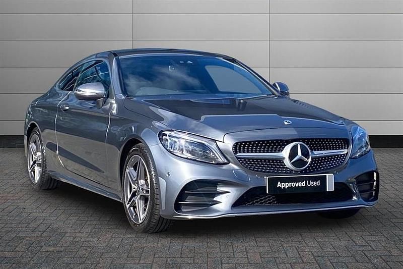 Used Mercedes C200 AMG line 184 HP (135 kW) 2022 Selenite grey Coupe