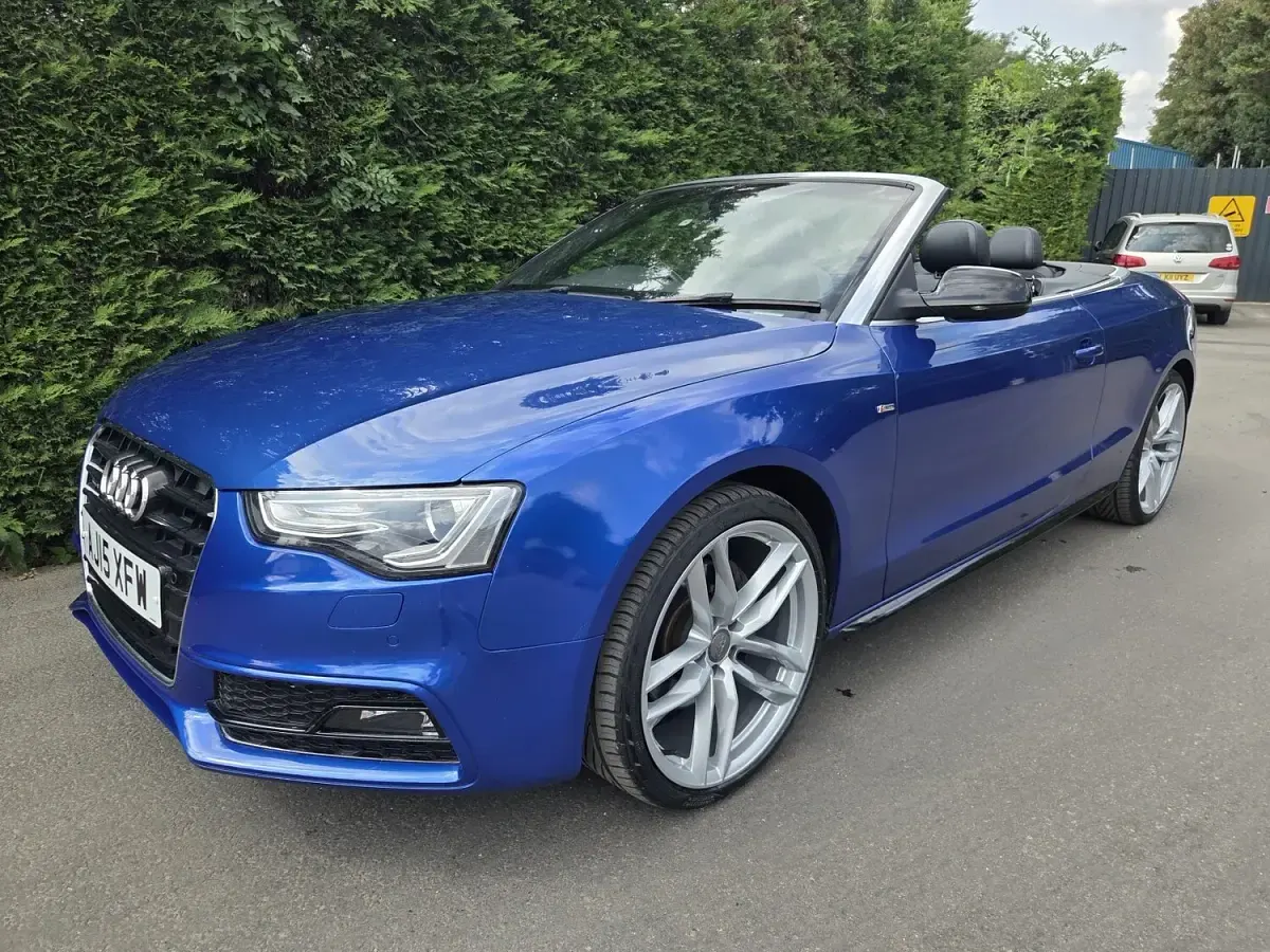 Used Audi A5 Cabriolet S-Line 245 HP (180 kW) 2015 Blue Cabriolet