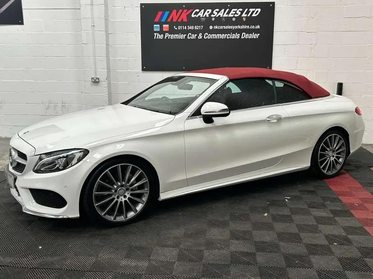 Used Mercedes C220 AMG line 170 HP (125 kW) 2017 White Cabriolet