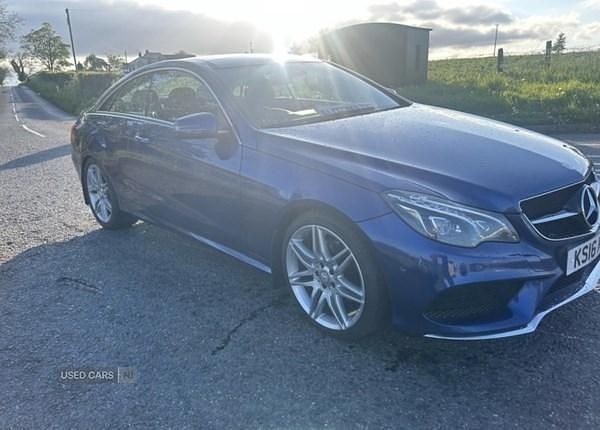 Used Mercedes E220 AMG line 177 HP (130 kW) 2016 Blue Coupe