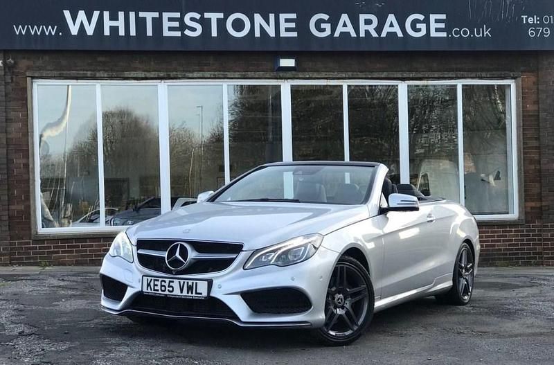 Used Mercedes E220 AMG line 177 HP (130 kW) 2015 Silver Cabriolet