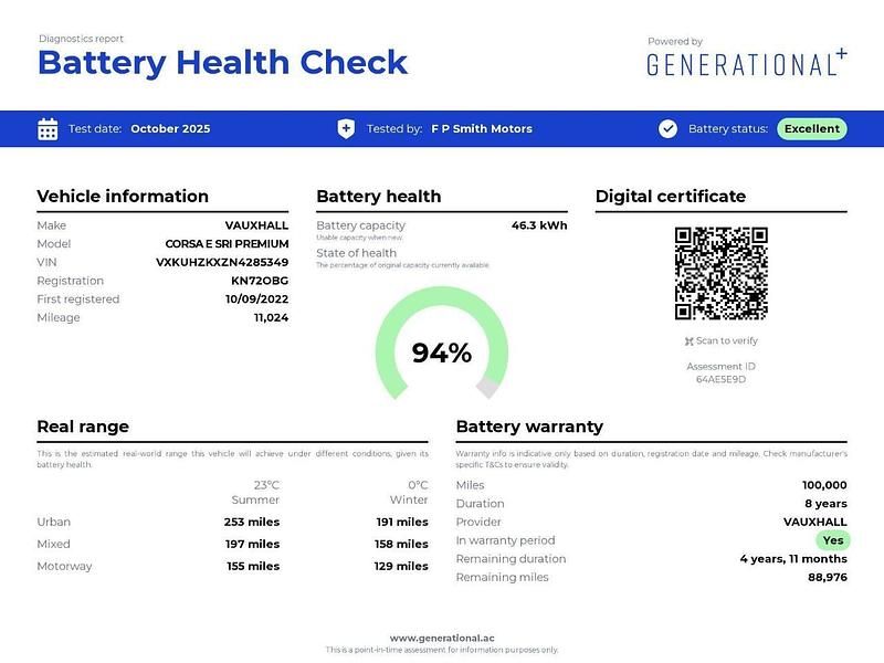 Used Vauxhall Corsa-e SRi 98 kW (134 HP) 2022 Black Hatchback
