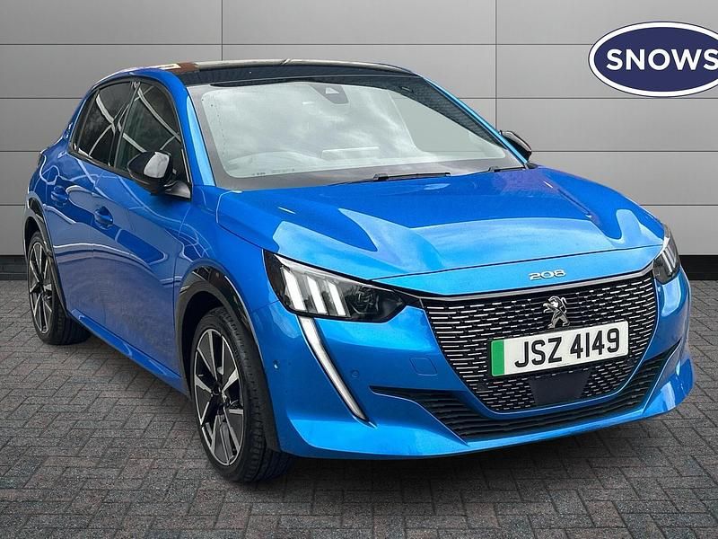 Blue Used 2021 Peugeot e-208 Premium Hatchback | £10,439 (Fair price) - Image 1/4