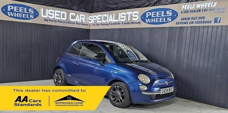 Used Fiat 500 Lounge 69 HP (50 kW) 2009 Blue Cabriolet