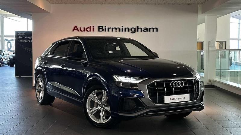 Blue Used 2019 Audi Q8 S-Line SUV | £35,491 (Fair price) - Image 1/4