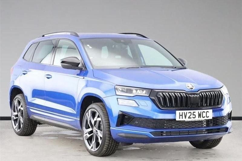 Blue New 2025 Skoda Karoq SportLine SUV | £32,995 (Fair price) - Image 1/4