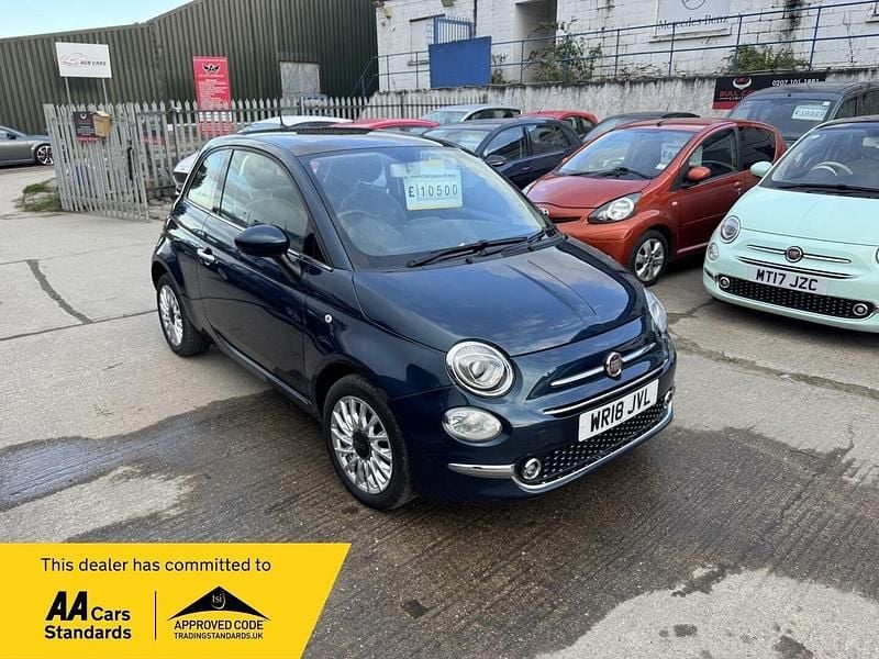 Used Fiat 500 Lounge 69 HP (50 kW) 2018 Blue Hatchback