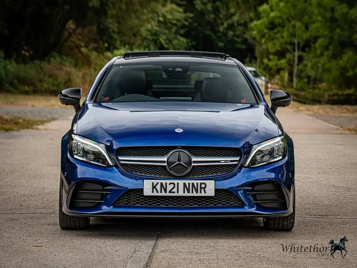 Used Mercedes C43 AMG Premium Plus 390 HP (286 kW) 2021 Blue Coupe