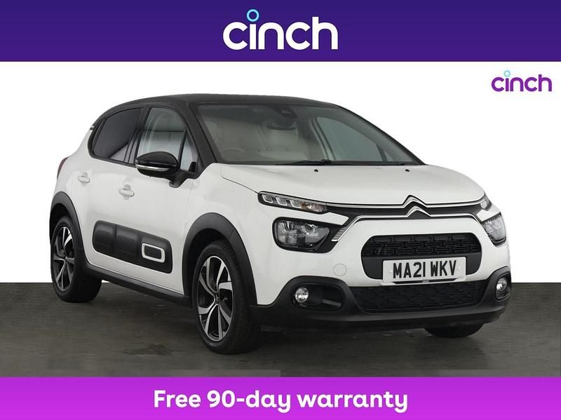 White Used 2021 Citroën C3 PureTech Hatchback | £10,799 (Fair price) - Image 1/3