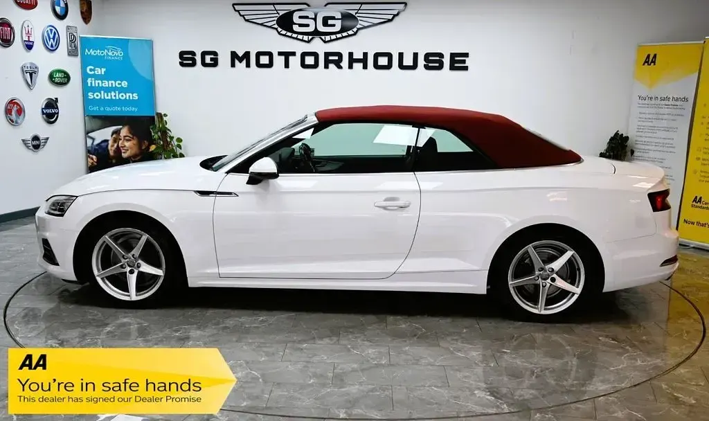 Begagnad Audi A5 Cabriolet Sport 190 HK (139 kW) 2019 Vit Cab