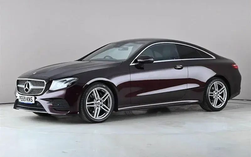 Used Mercedes E220 AMG line 194 HP (142 kW) 2019 Red Coupe