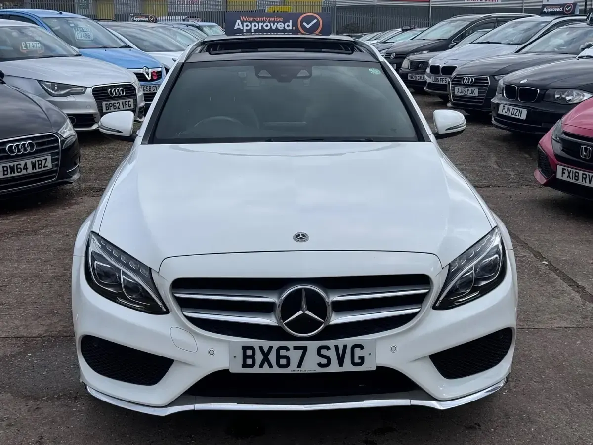 Used Mercedes C220 AMG line 170 HP (125 kW) 2017 White Estate