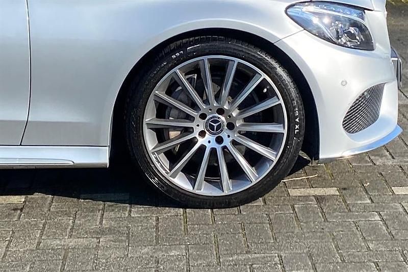 Used Mercedes C250 AMG line 204 HP (150 kW) 2018 Iridium silver Cabriolet