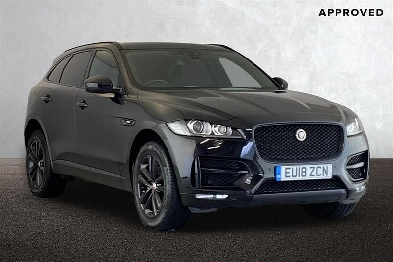Santorini black Used 2018 Jaguar F-Pace R-Sport SUV | £20,500 (Fair price) - Image 1/4