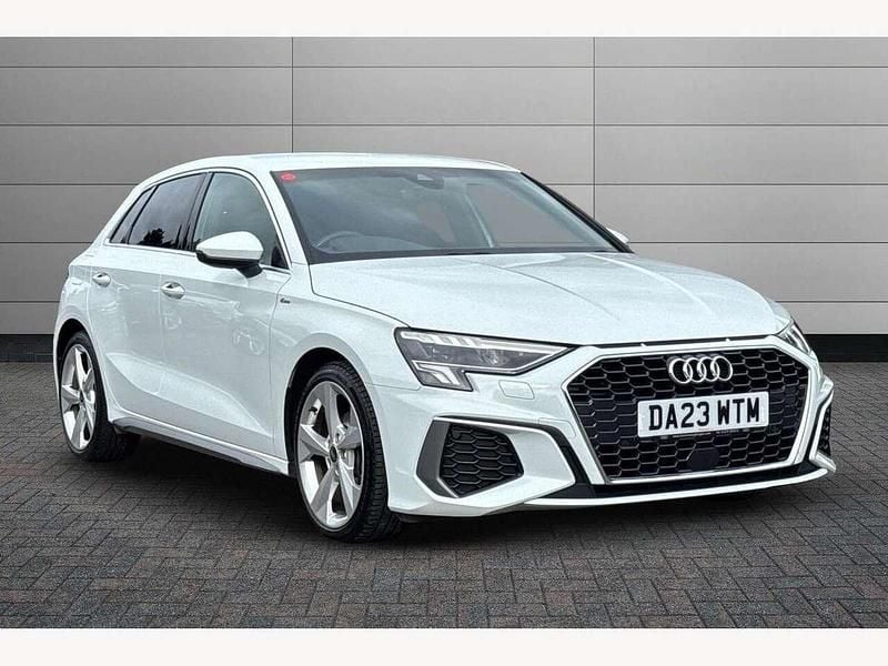 Glacier white met Used 2023 Audi A3 S-Line Hatchback | £22,795 (Fair price) - Image 1/4