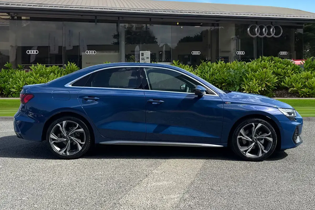 New Audi A3 S-Line 2026 Blue Sedan