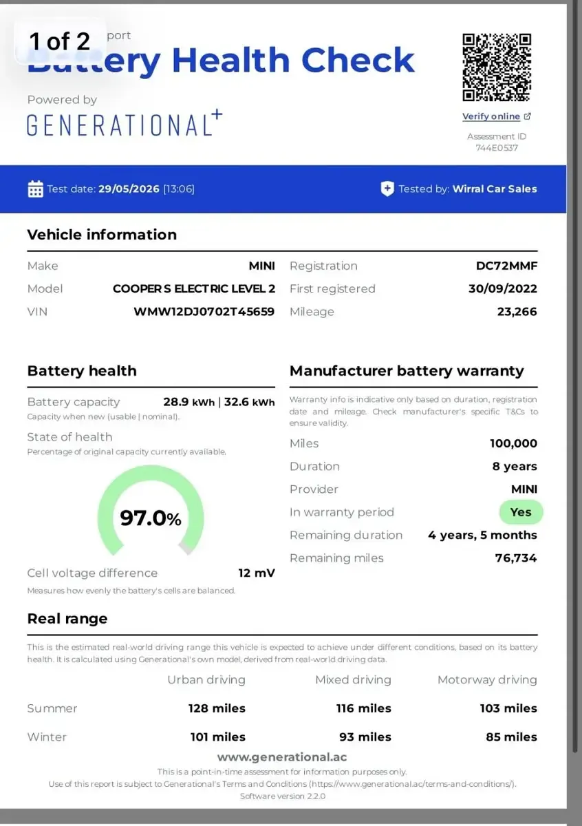 Used Mini Cooper SE Hatch 135 kW (184 HP) 2022 Red Hatchback