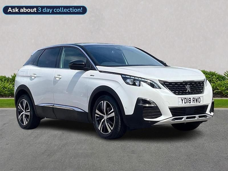 White Used 2018 Peugeot 3008 GT-line Hatchback | £11,395 (Fair price) - Image 1/4