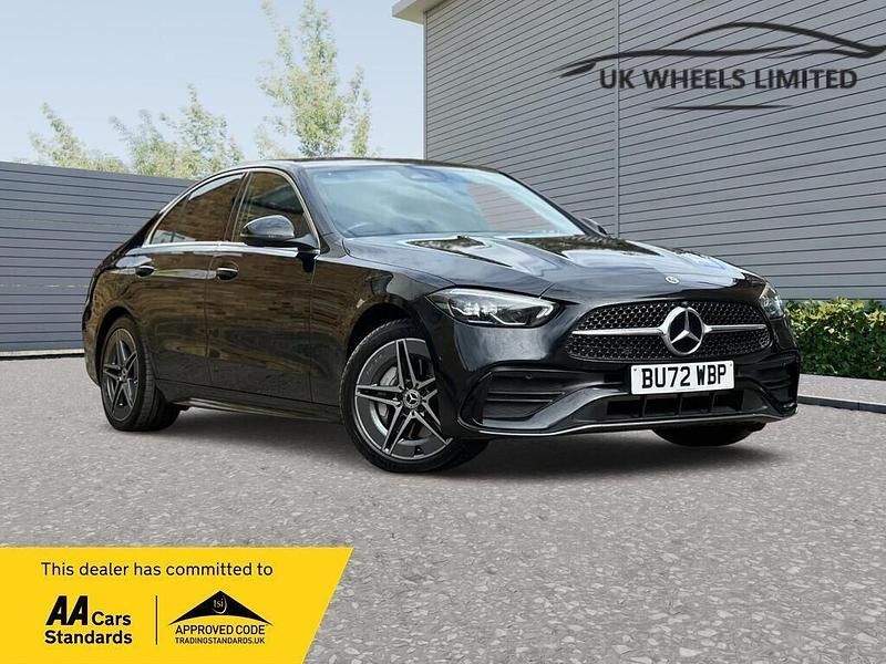 Black Used 2022 Mercedes C300e AMG line Sedan | £24,290 (Fair price) - Image 1/3