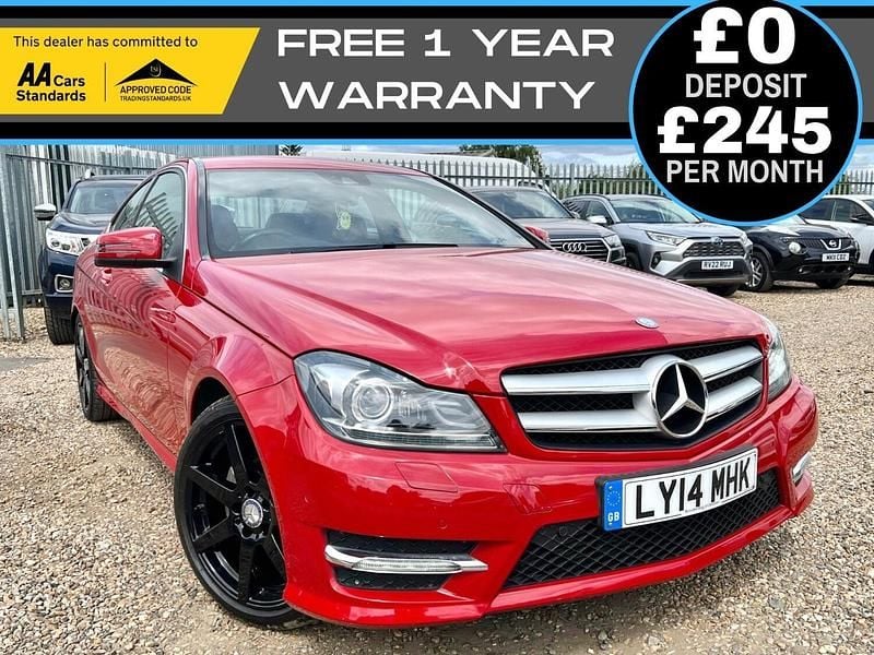 Red Used 2014 Mercedes C180 Sport Edition Coupe | £9,990 (Good price) - Image 1/4